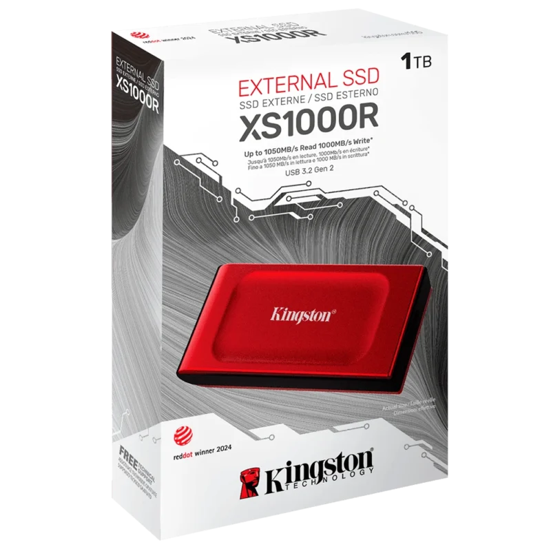 Disco Solido Externo 1 Tera Kingston Rojo Xs1000R  X