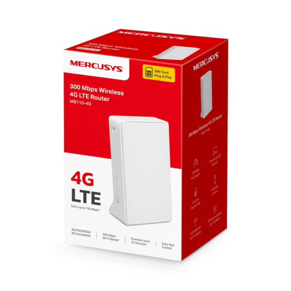 Router Modem Mercusys N300 Ref Mb110-4G Wifi Sim 4G Wan/Lan